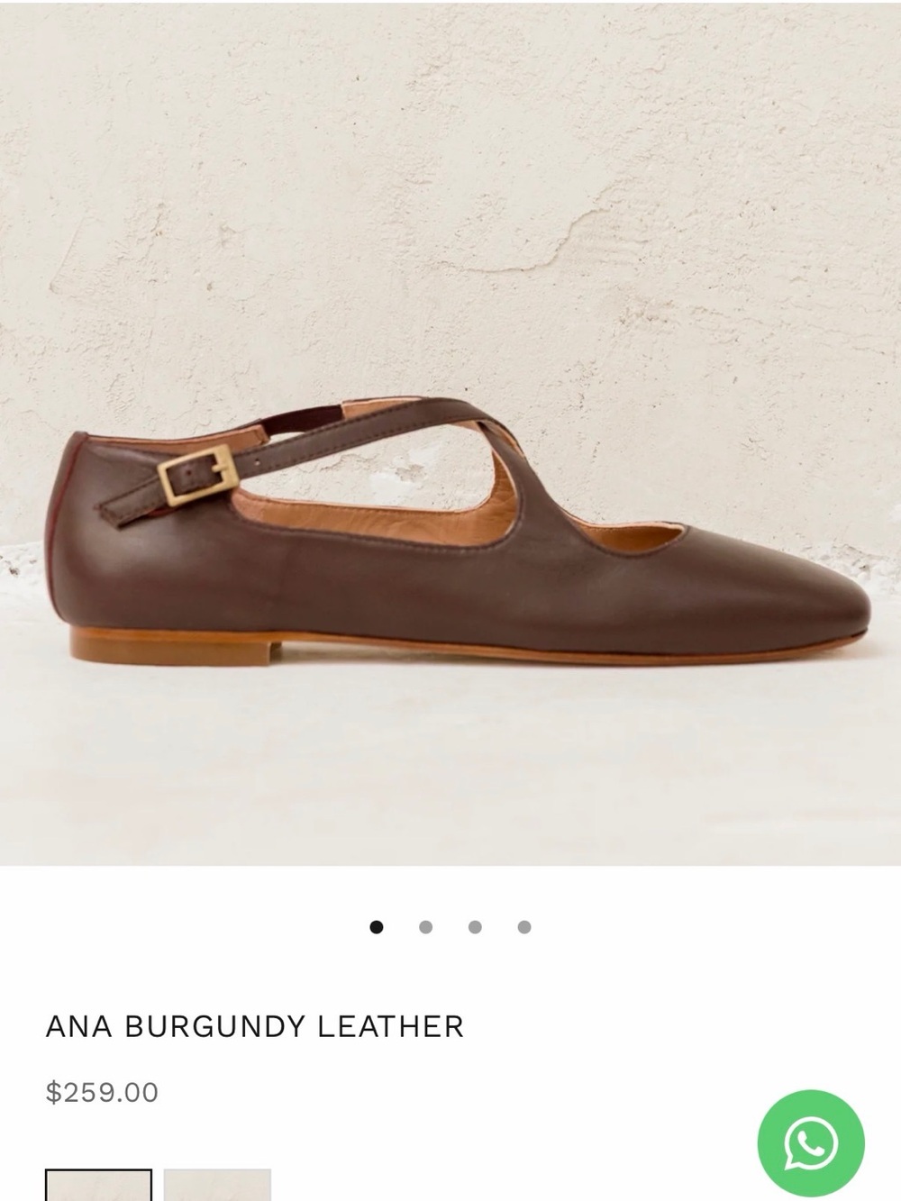 Ganzitos Ana burgundy leather ballet flats
